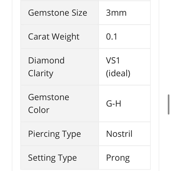 Custom Diamond Nose Ring 14k White Gold - Picture 13 of 13